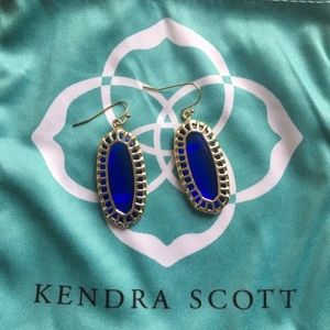 Kendra Scott Dayla Earrings in Cobalt Blue/Gold